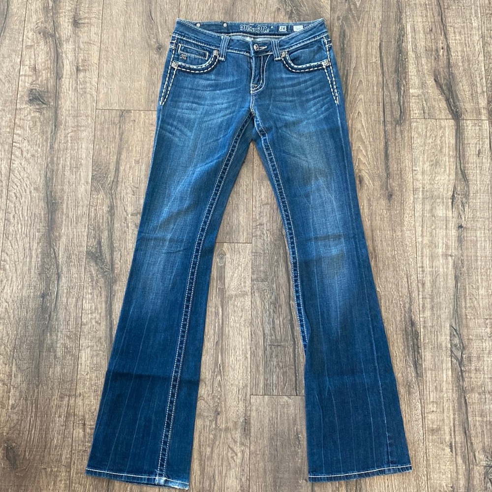 Women’s Miss Me Mid- Rise Bootcut Jeans - Dark Blue Sz. 28